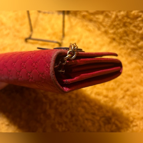 Gucci Guccissima Red Heart Continental Long Wallet w/ Chain - Picture 11 of 16